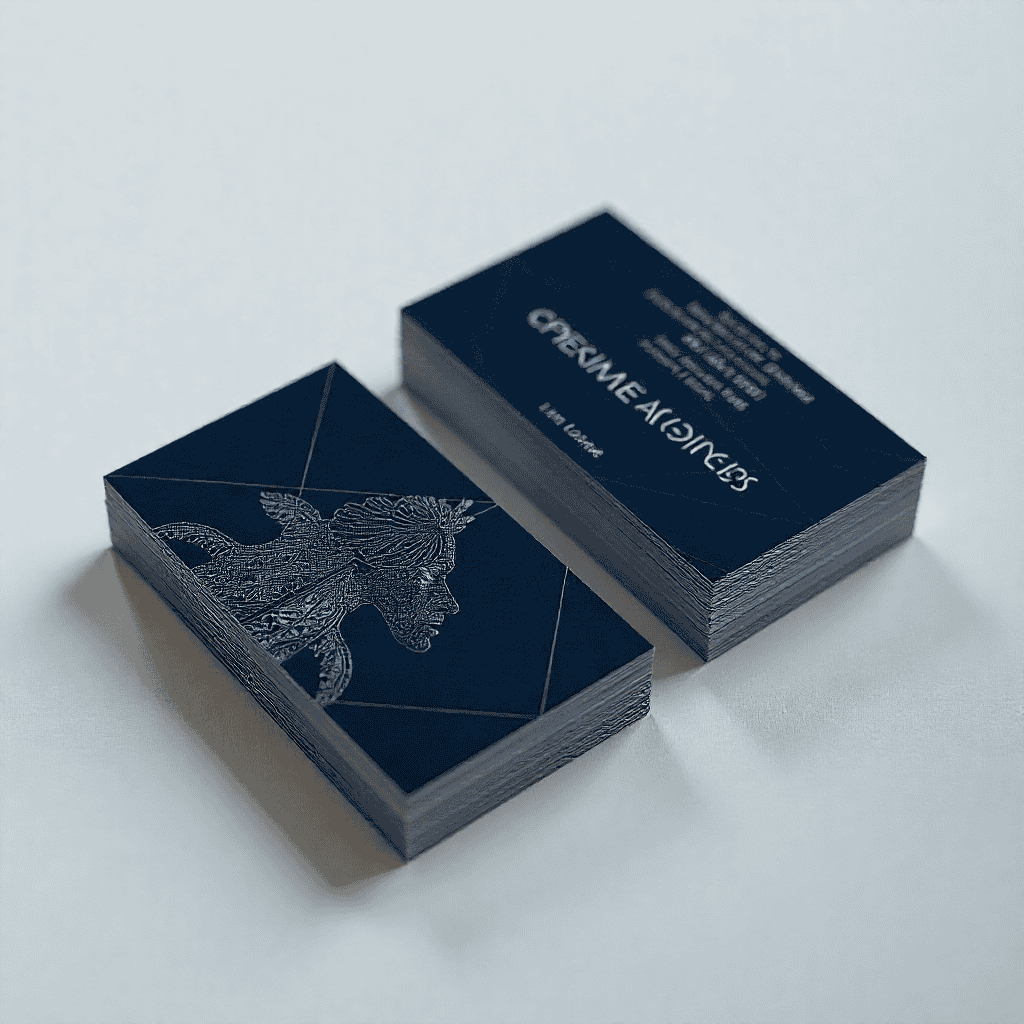 Premium business cards with gold accents